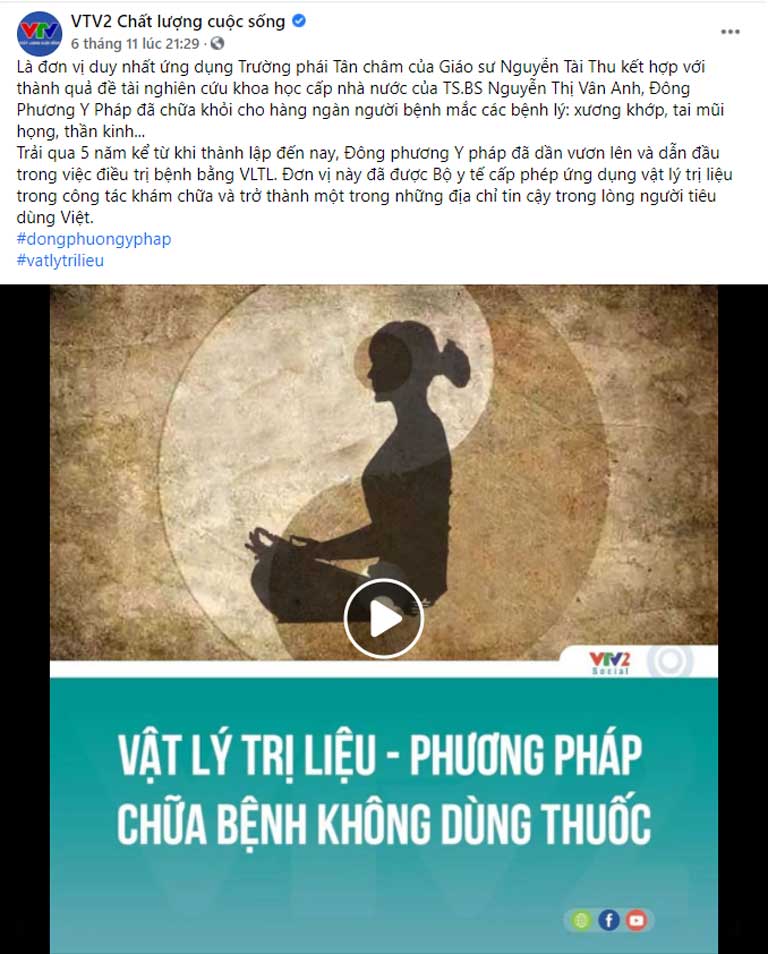 VTV2 giới thiệu Trung tâm Đông phương Y pháp CHỮA BỆNH KHÔNG DÙNG THUỐC