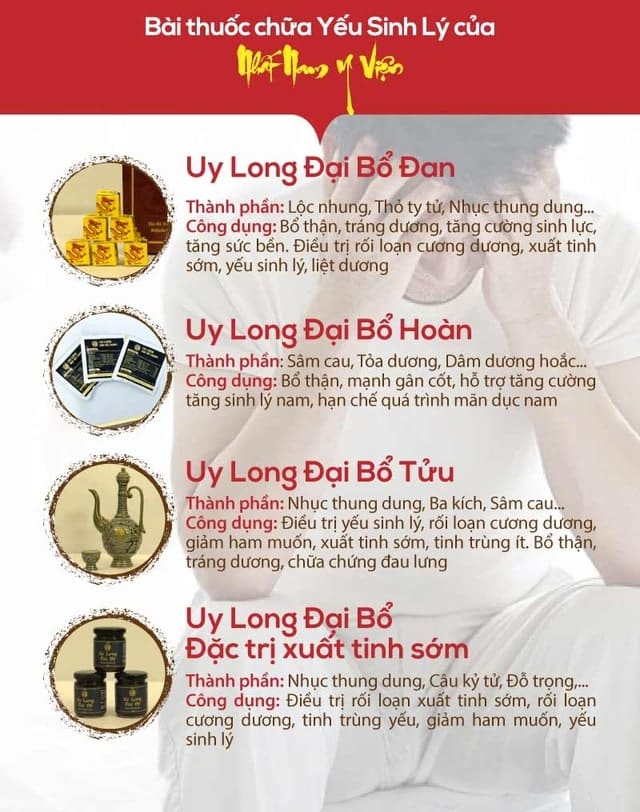 Công dụng của bộ sản phẩm Uy Long Đại Bổ