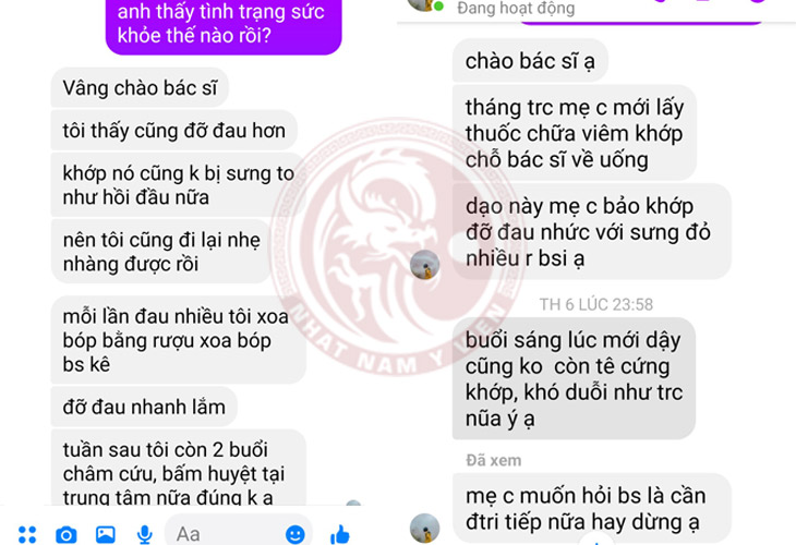 Phản hồi của người bệnh về bài thuốc Cốt vương thần hiệu thang