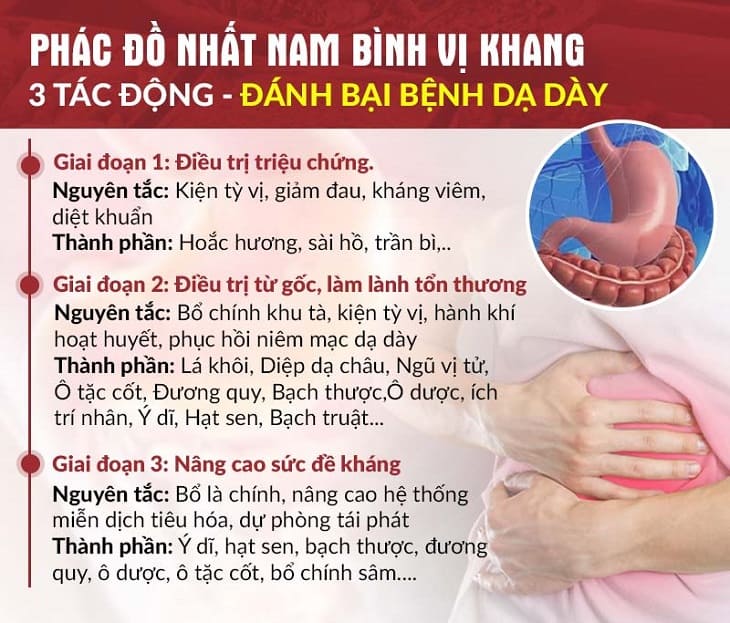 Phác đồ điều trị bệnh dạ dày của Nhất Nam Bình Vị Khang