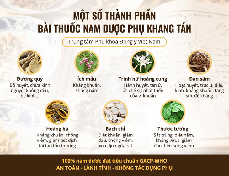 Một số thành phần nổi bật trong bài thuốc Phụ Khang Tán