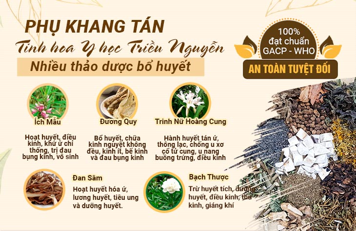 Phụ Khang Tán sở hữu nhiều thảo dược bổ huyết