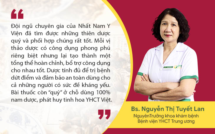 Bác sĩ Tuyết Lan đánh giá cao công thức thảo dược Tiêu ban hoàn bì thang