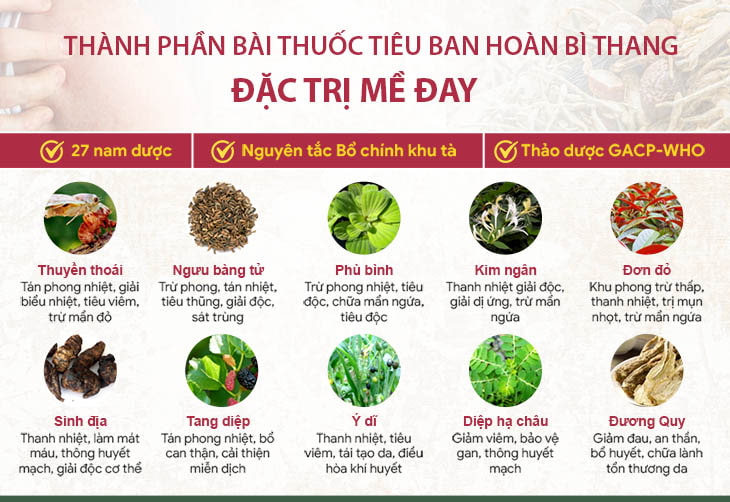 Thành phần Tiêu ban hoàn bì thang