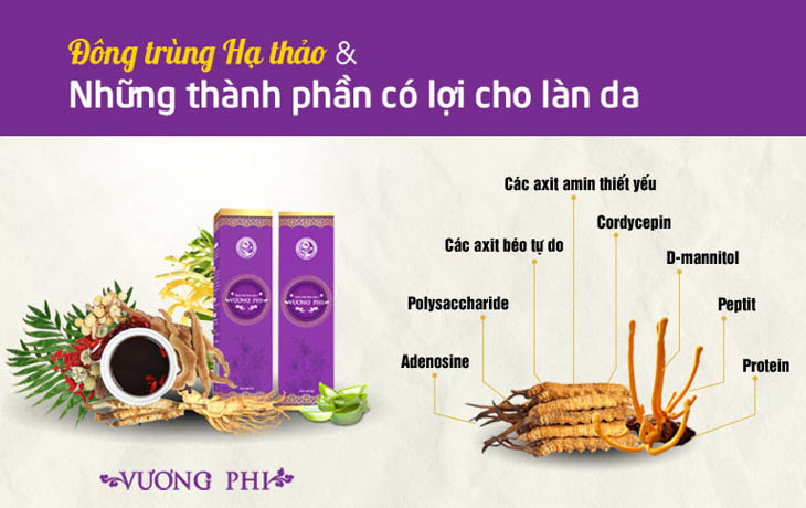 Đông trùng hạ thảo chứa các hoạt chất tốt cho da và cải thiện tình trạng nám tàn nhang