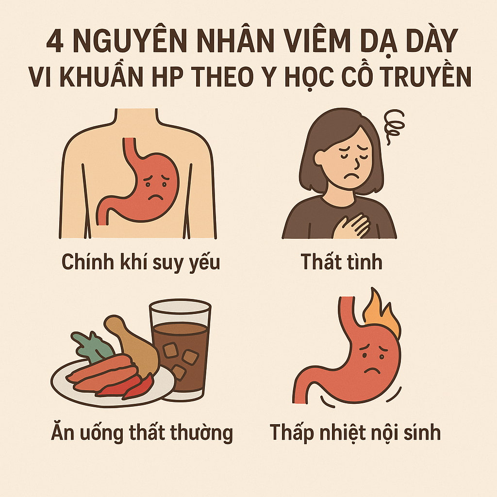 4 Nguyên nhân gây viêm dạ dày vi khuẩn HP theo y học cổ truyền