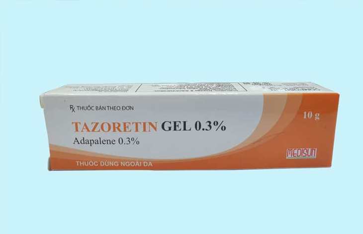 Tazoretin Gel 0.3% thích hợp dùng cho mụn trứng cá ở mông