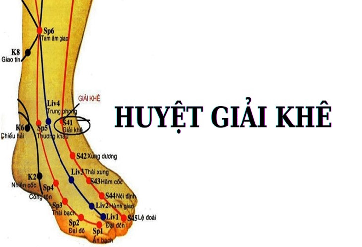 Vị trí huyệt Giải Khê