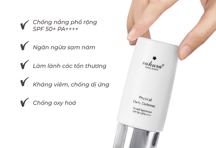 Sakura Physical Daily Defense SPF 50+ PA ++++ bảo vệ da hiệu quả