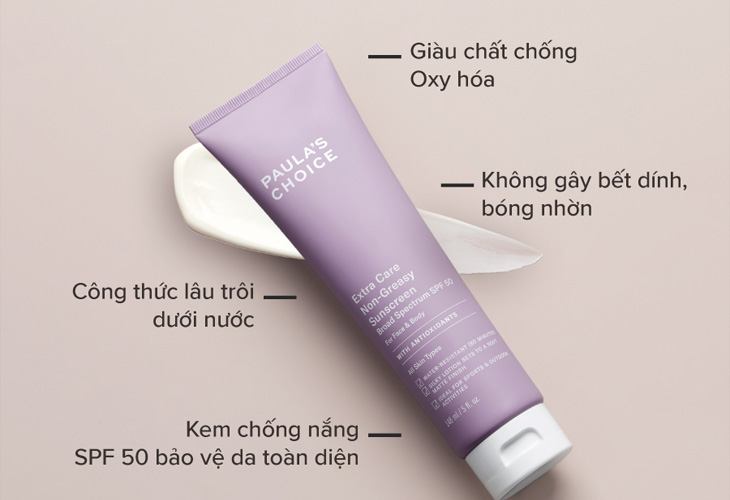 Kem chống nắng cho da dầu mụn nhạy cảm Paula's Choice Extra Care Non - Greasy Sunscreen SPF 50