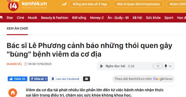 Bác sĩ Phương đã có buổi phỏng vấn với Kenh14