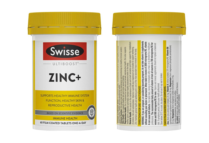 Swisse Ultiboost Zinc+ hỗ trợ điều trị mụn trứng cá