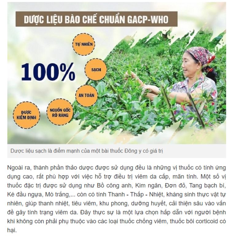 Bài thuốc Nhất Nam An Bì Thang sử dụng dược liệu sạch để bào chế