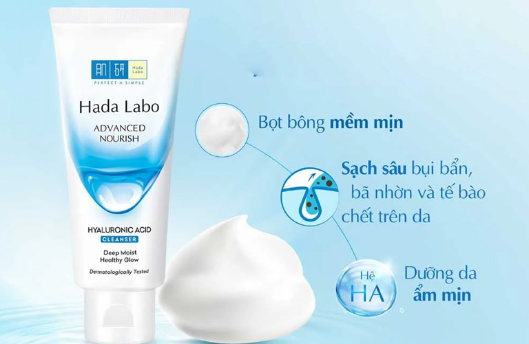 Sữa rửa mặt Hada Labo có tính dịu nhẹ, an toàn cho da